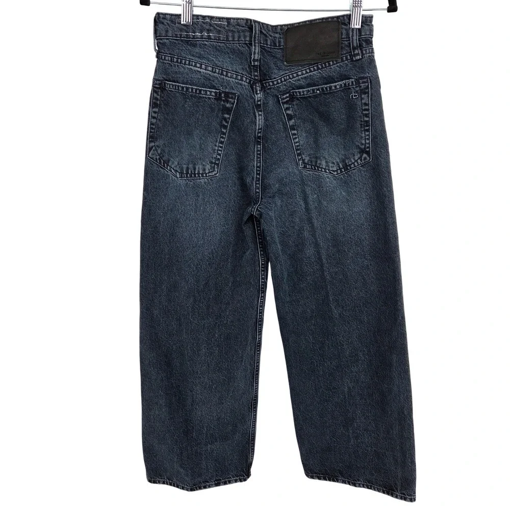 Rag & Bone Andi High-Rise‎ Ankle Wide Leg Cropped Jeans Dark Wash Size 27